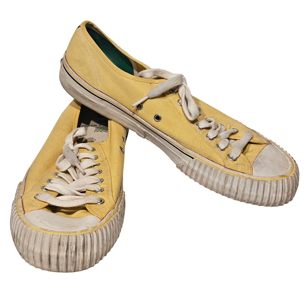 PF Flyers Center Lo Men 13 Yellow Canvas Low Top Ribbed Toe Sneakers PF0220